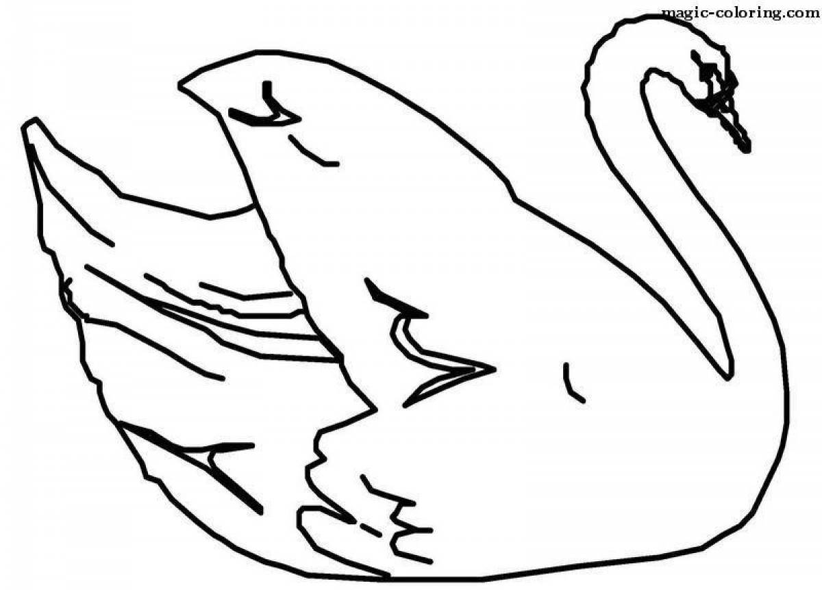 Glorious swan coloring pages for children