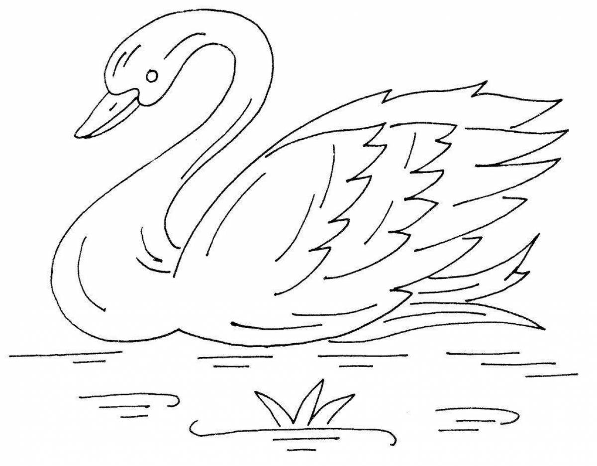 Adorable swan coloring page for kids