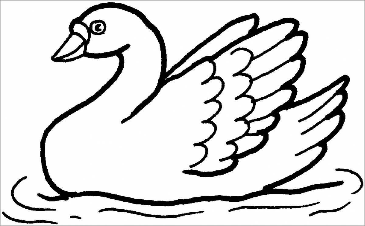 Dreamy swan coloring pages for kids