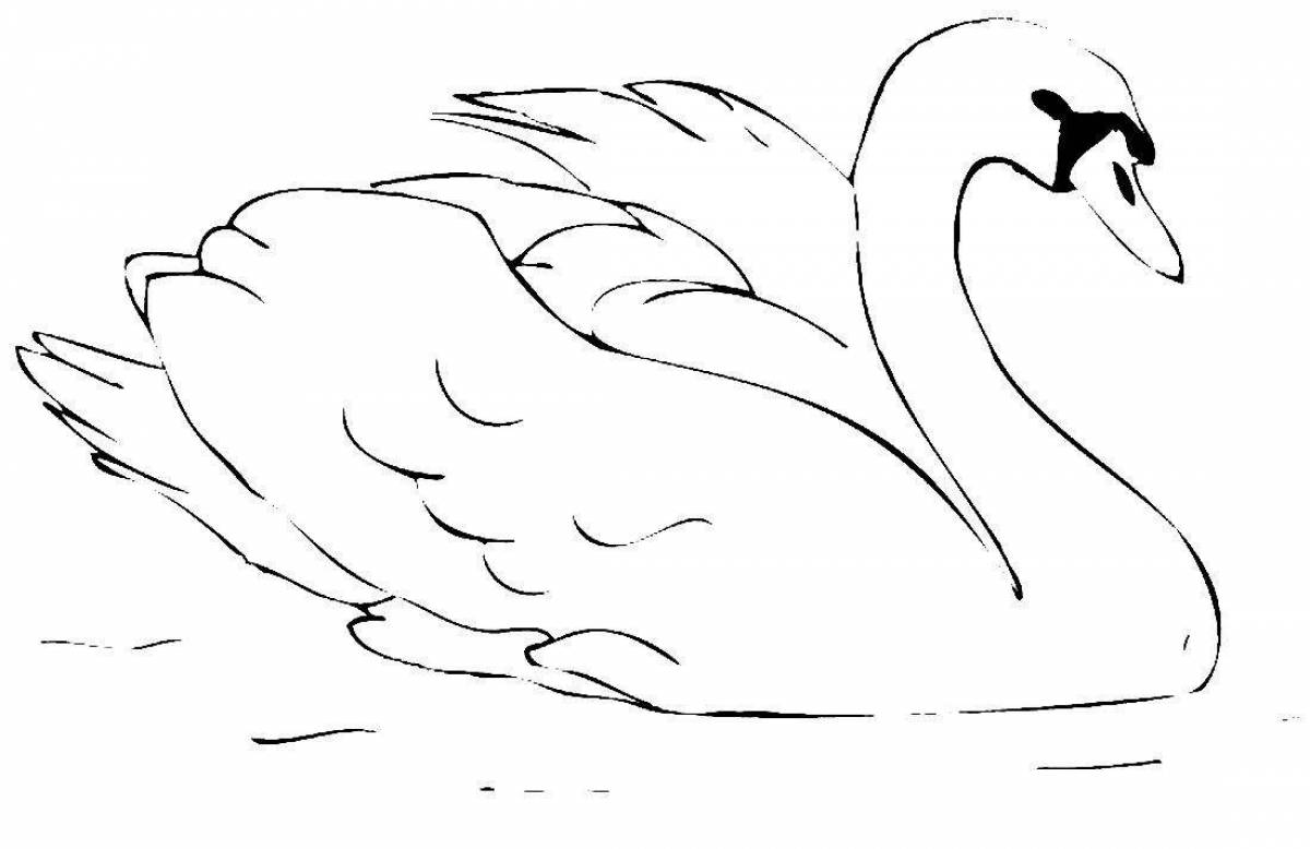 Раскраски Лебедь