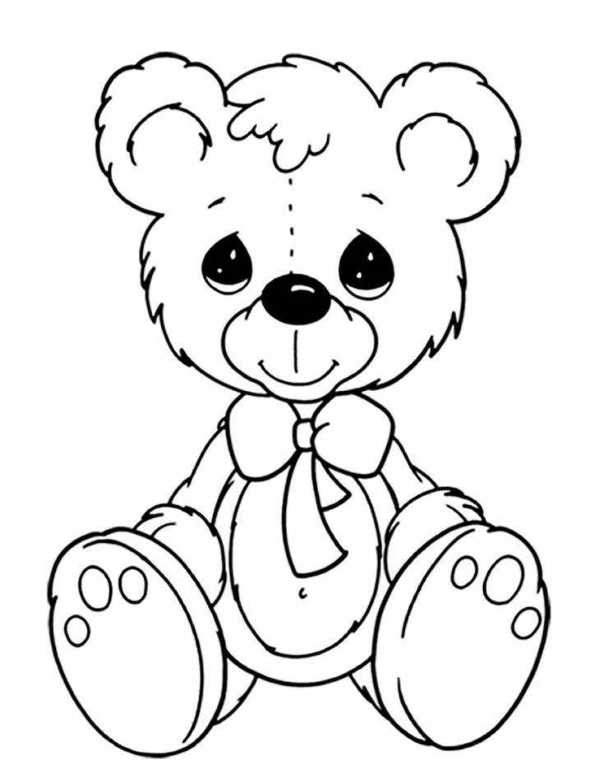 Coloring funny bear for kids