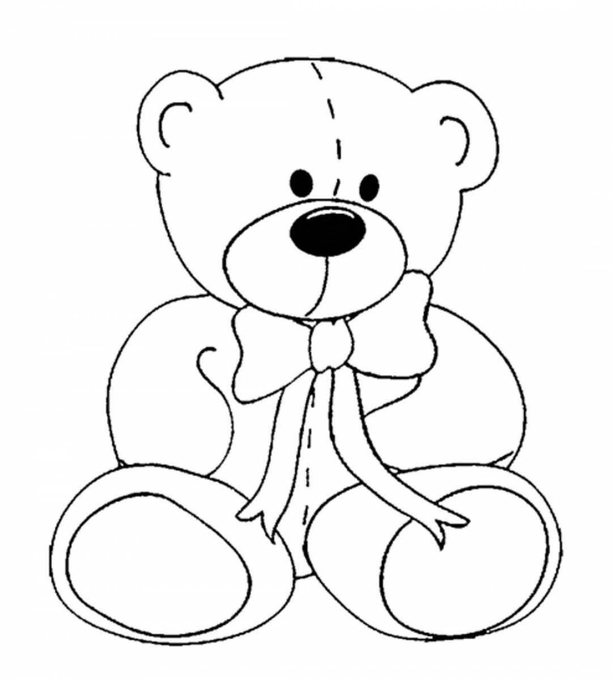Анимированная страница раскраски медведя для детей