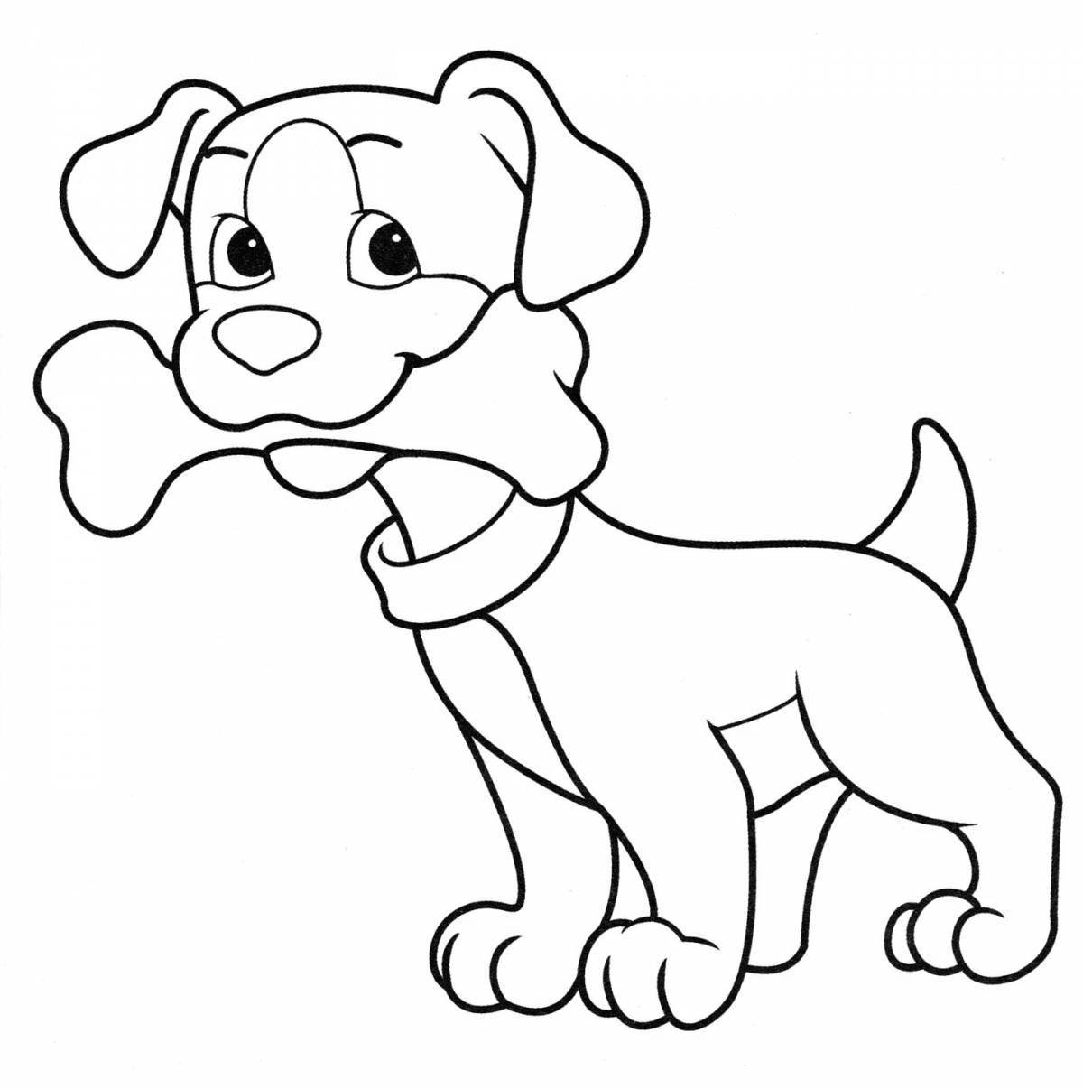 Сладкая раскраска с изображением собаки для детей
