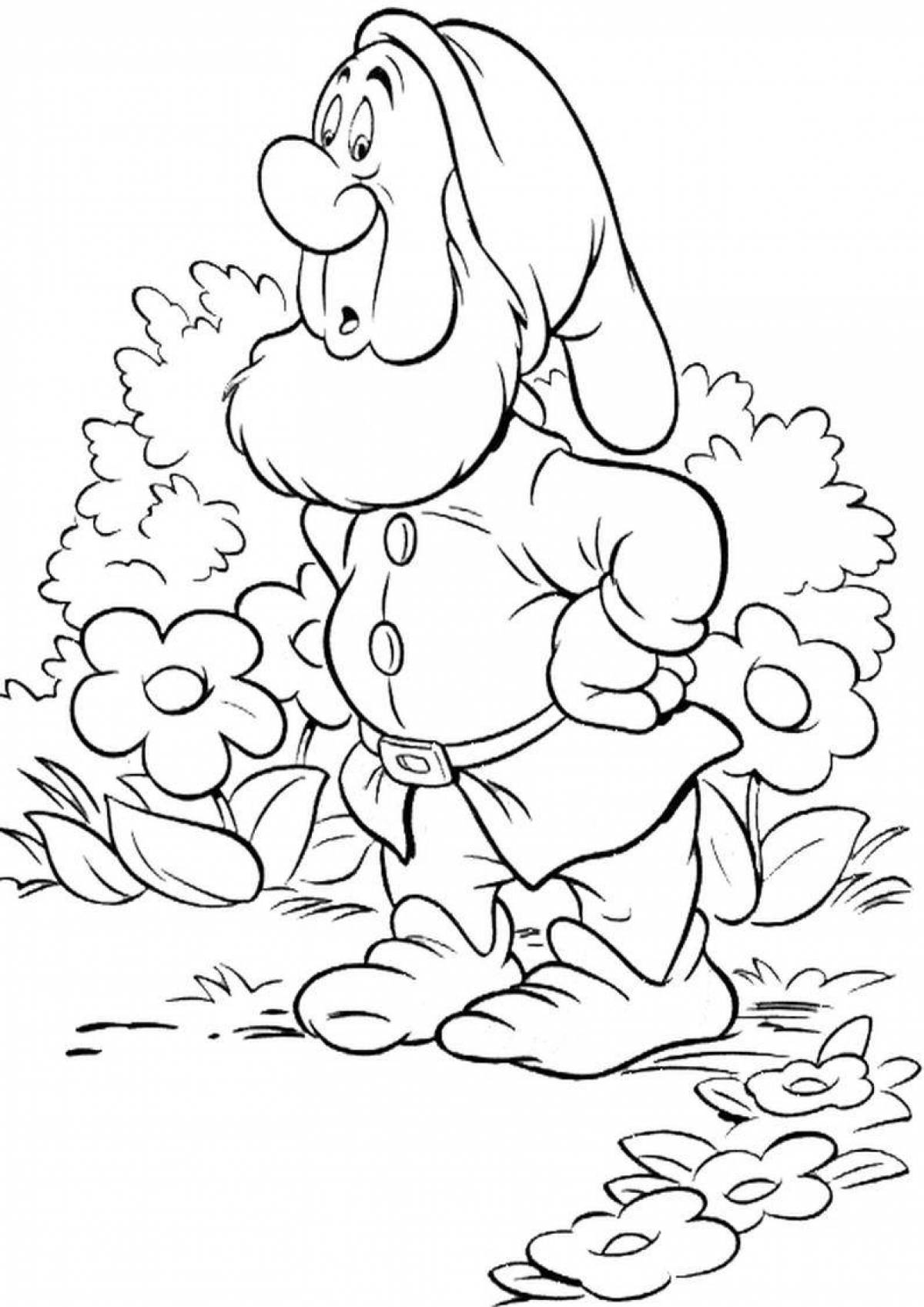 Adorable gnome coloring pages