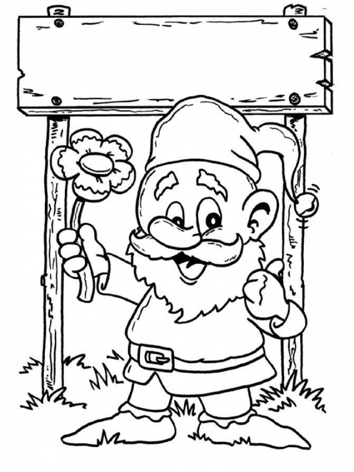 Amazing gnome coloring pages