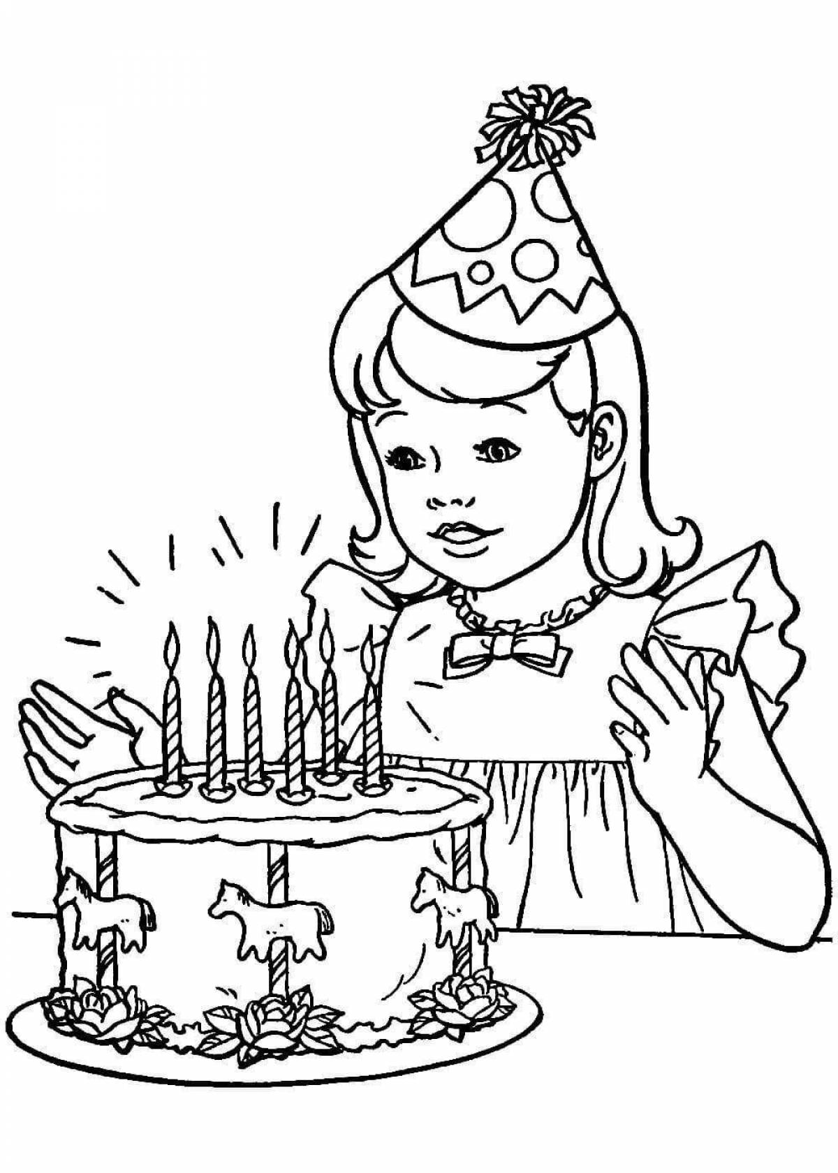Great happy birthday coloring book