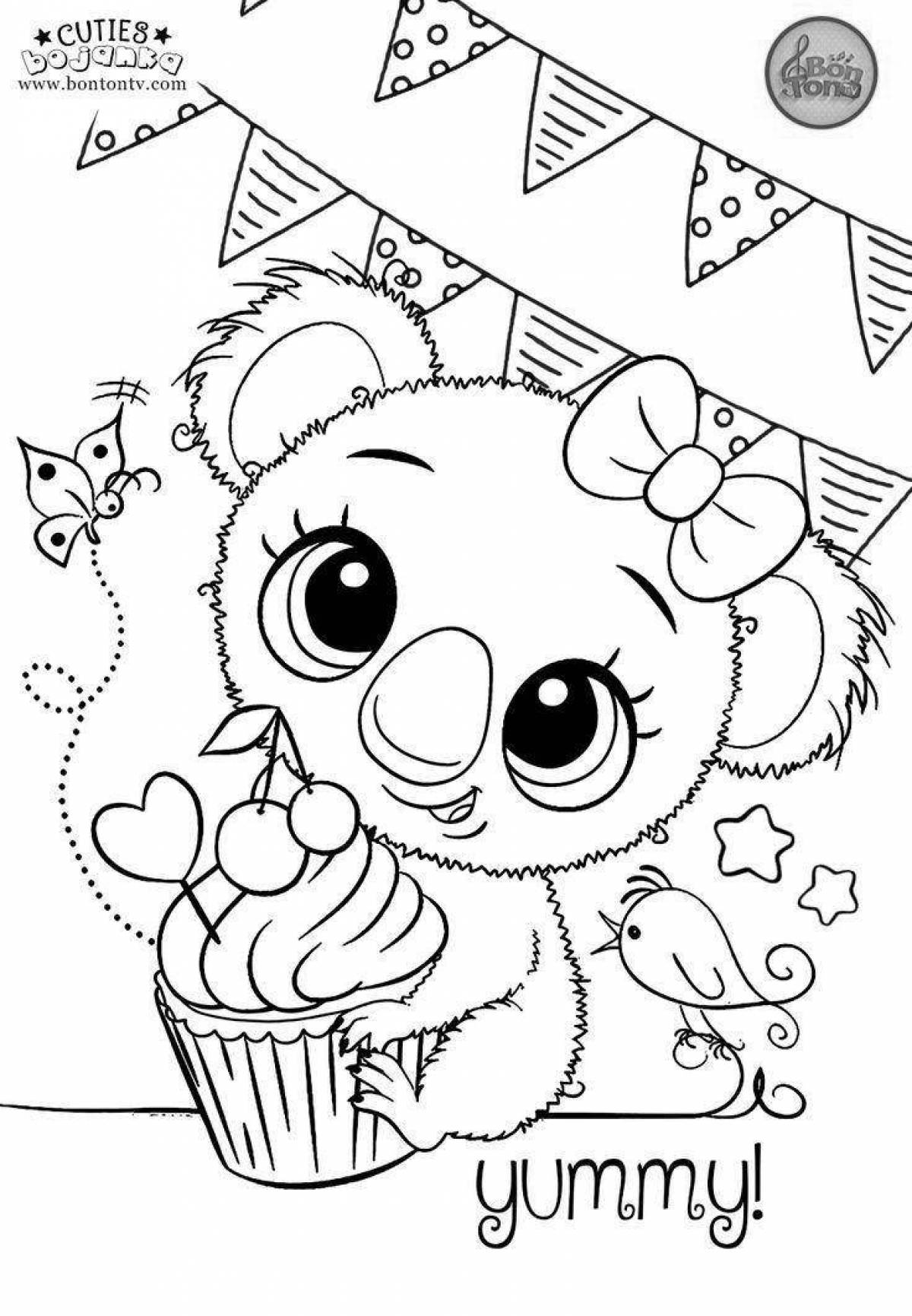 Fabulous girl happy birthday coloring page