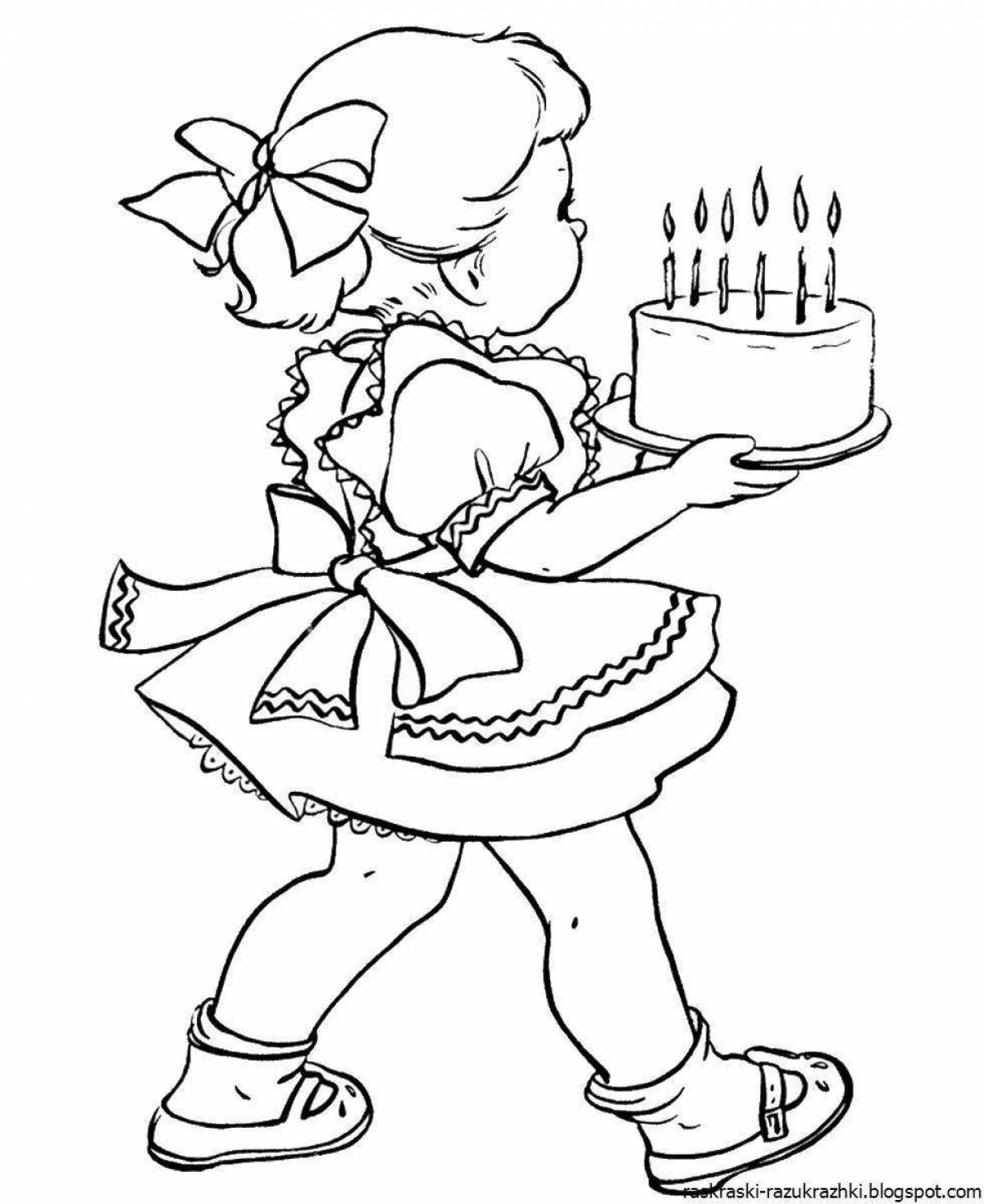 Happy birthday girl coloring pages