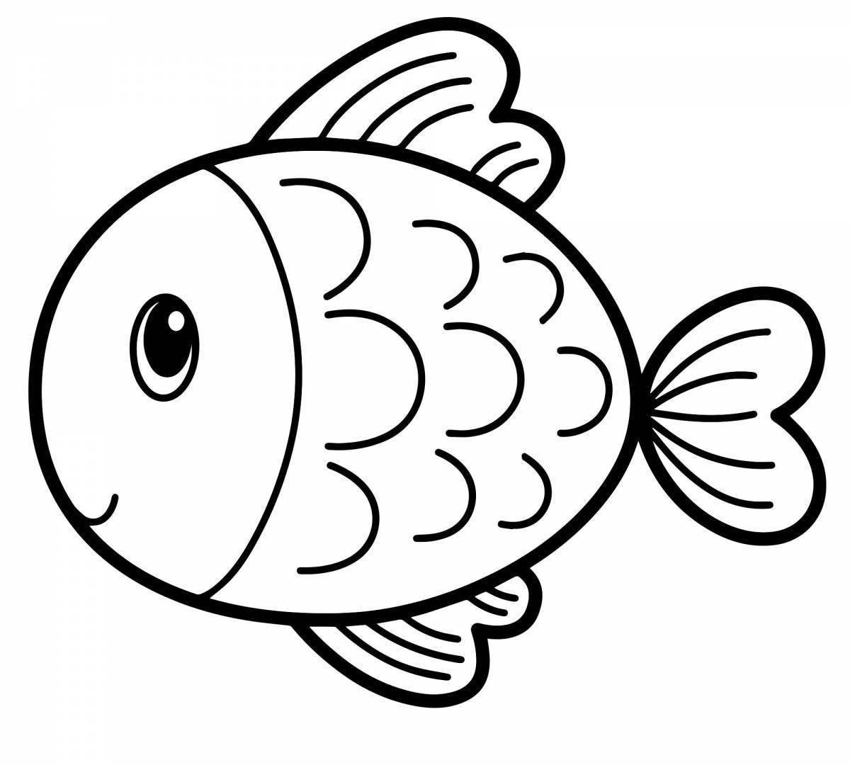 Entertaining coloring fish for children 5-6 years old