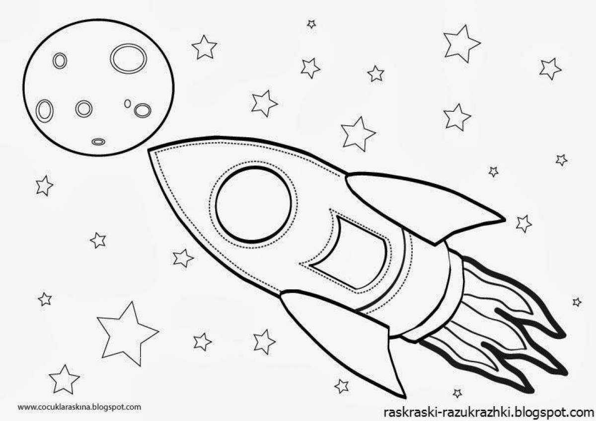 Joyful rocket coloring book for 6-7 year olds
