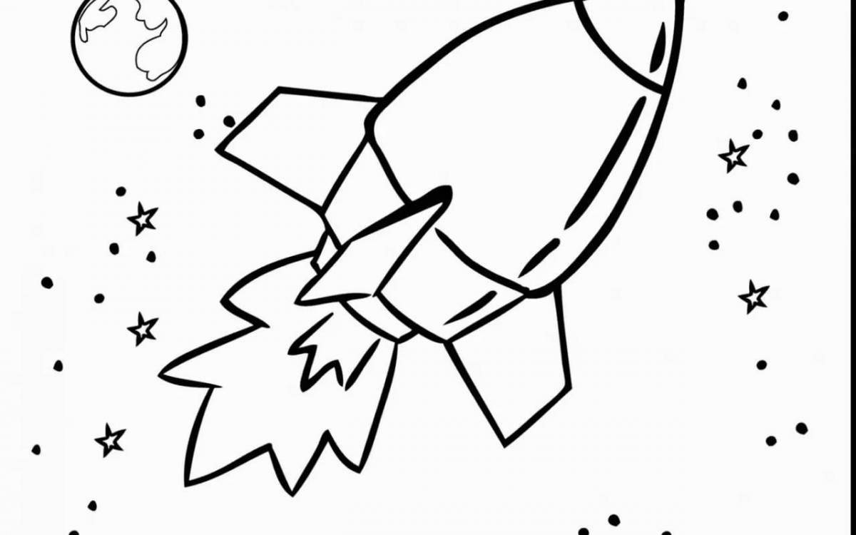 Фантастическая ракета-раскраска для детей 6-7 лет