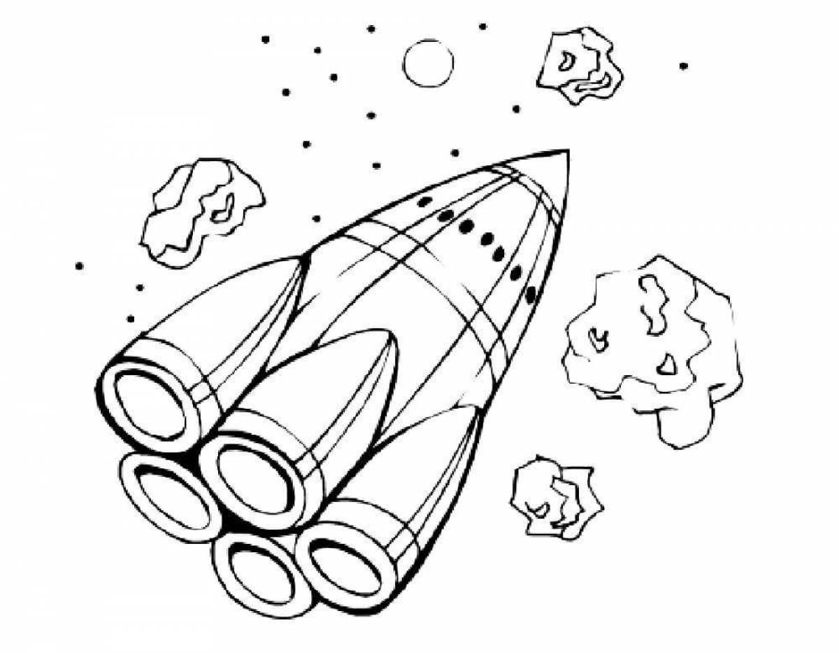 Live rocket coloring for children 6-7 years old