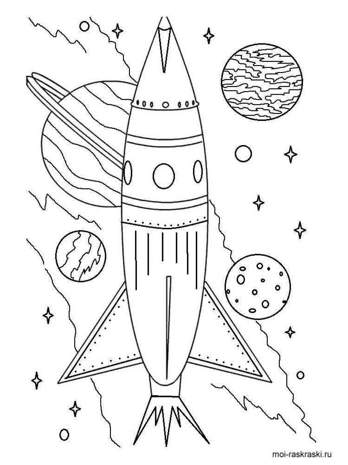Exciting rocket coloring book for 6-7 year olds