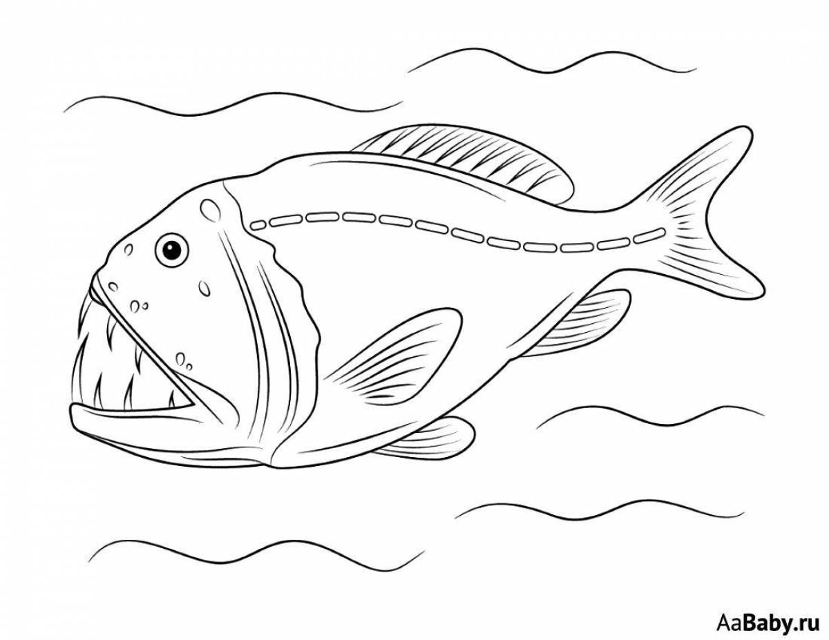 A funny fish coloring book for children 6-7 years old