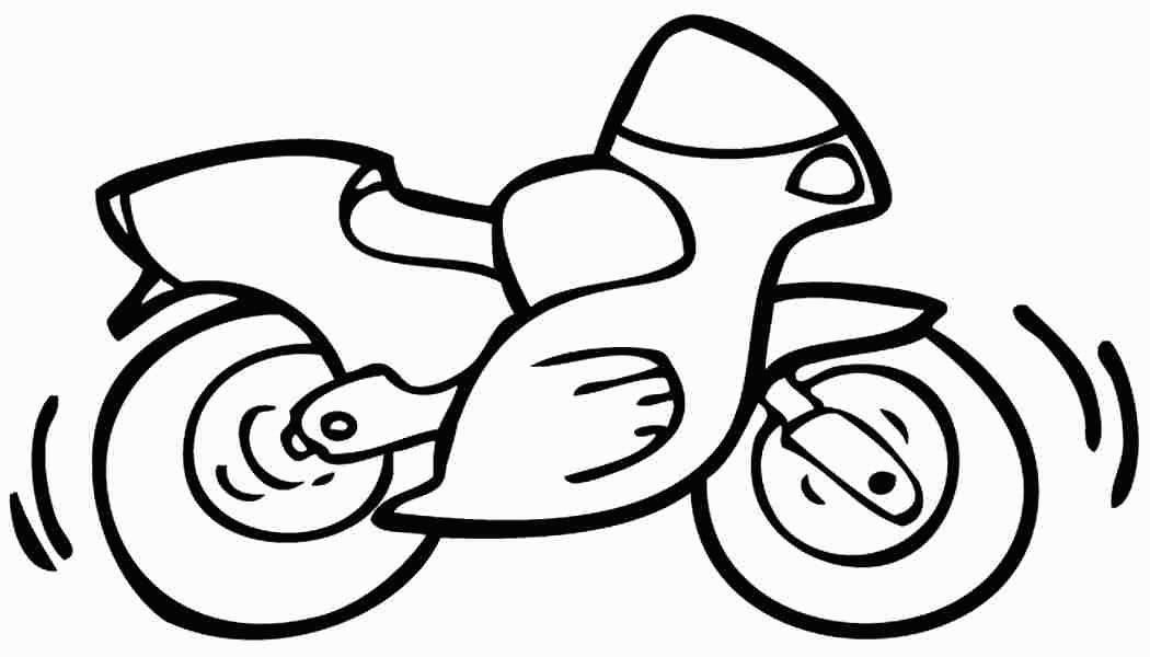 Playful motorcycle coloring page for 4-5 year olds