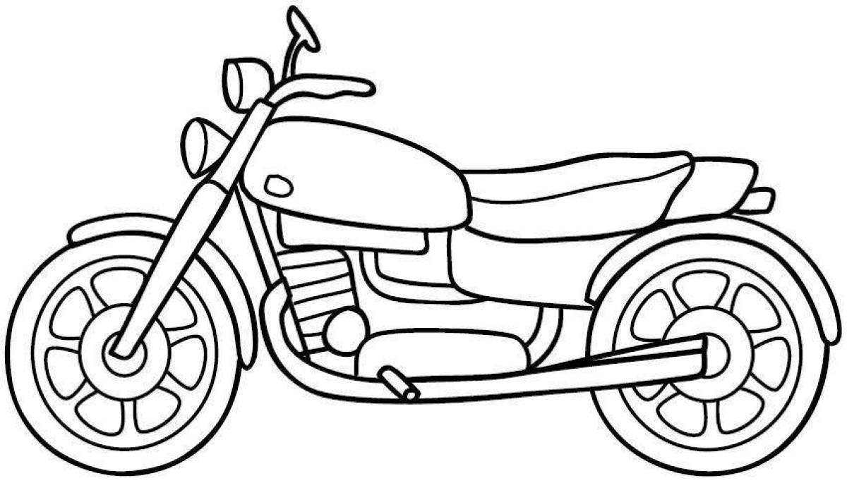 Outstanding motorcycle coloring page for 4-5 year olds