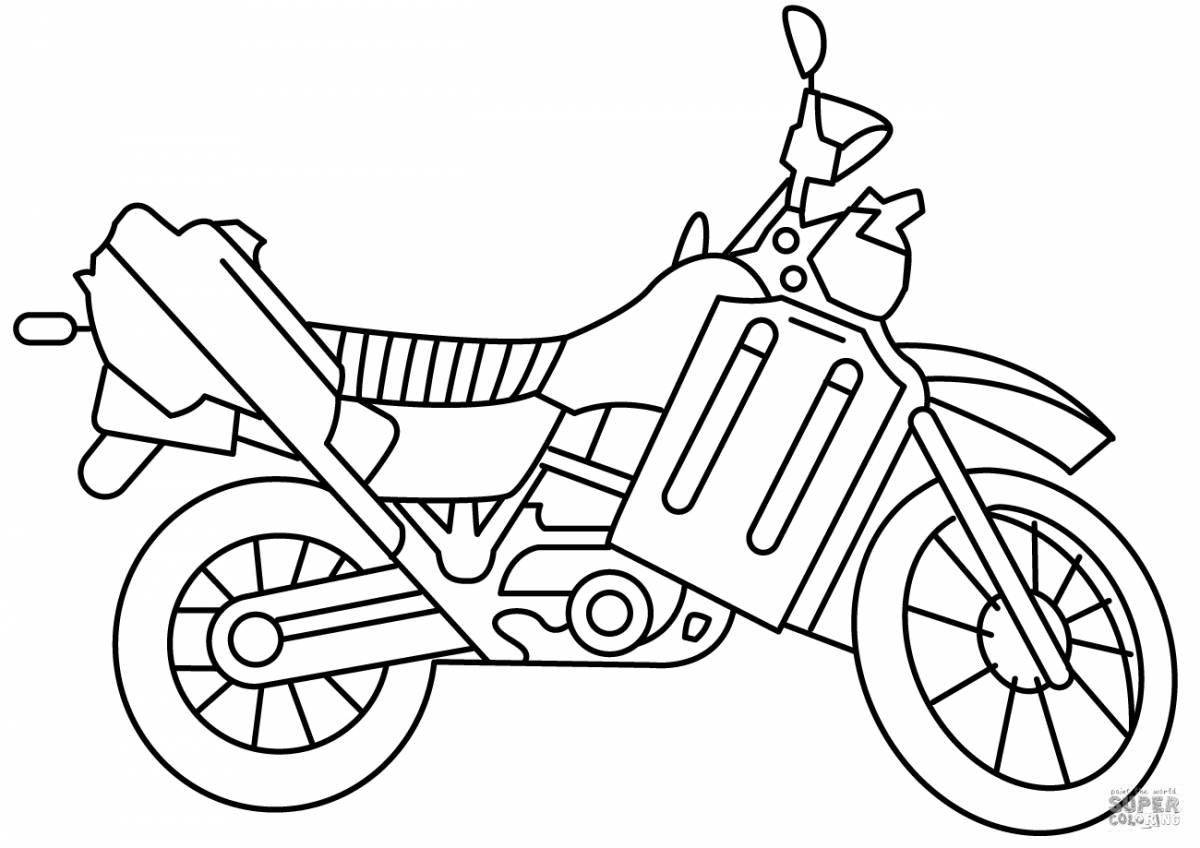 Glitter motorcycle coloring book for 4-5 year olds