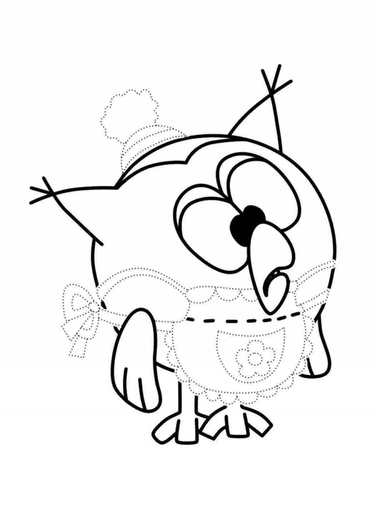Exotic owl coloring book