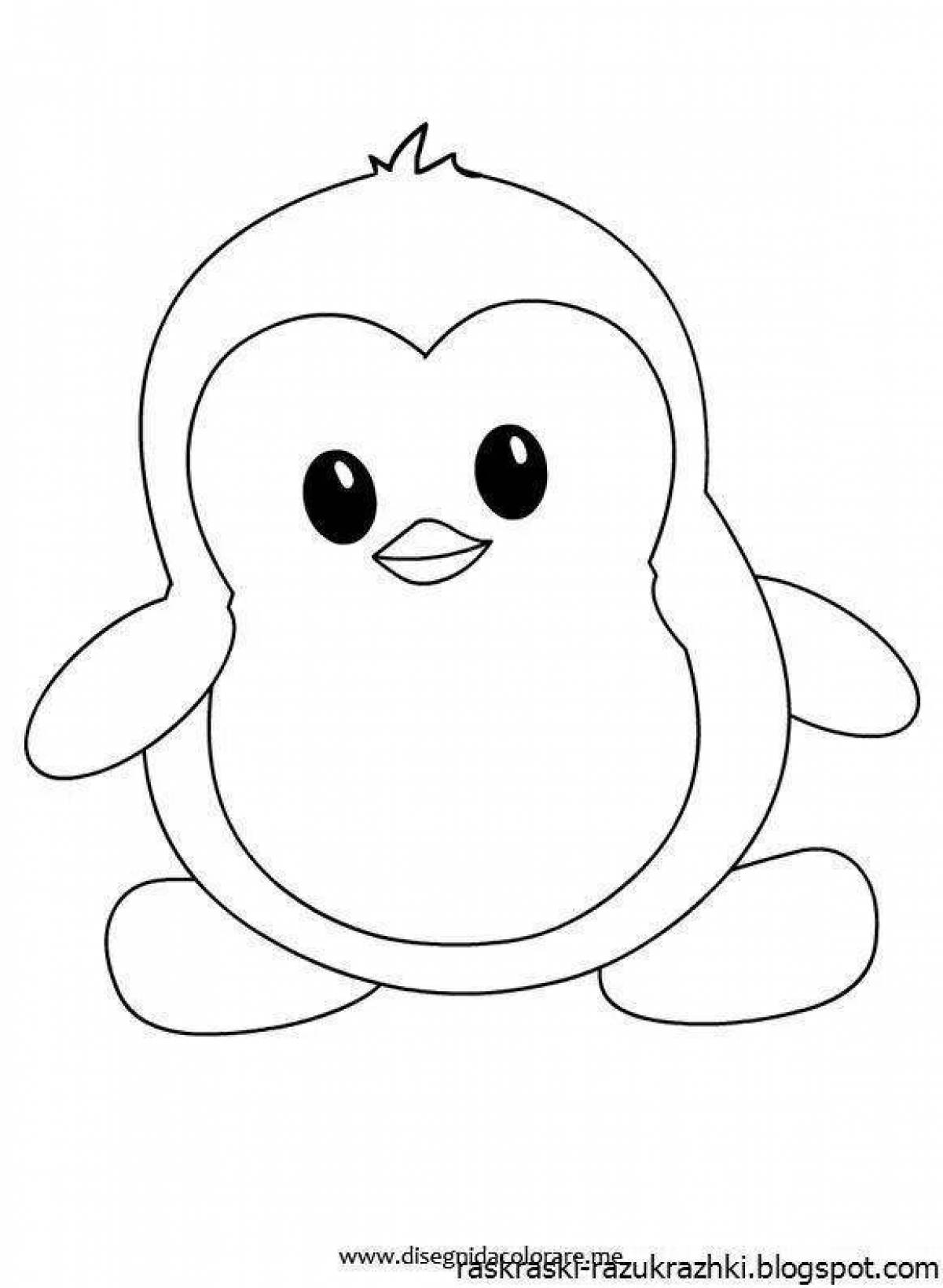 Animated penguin coloring page