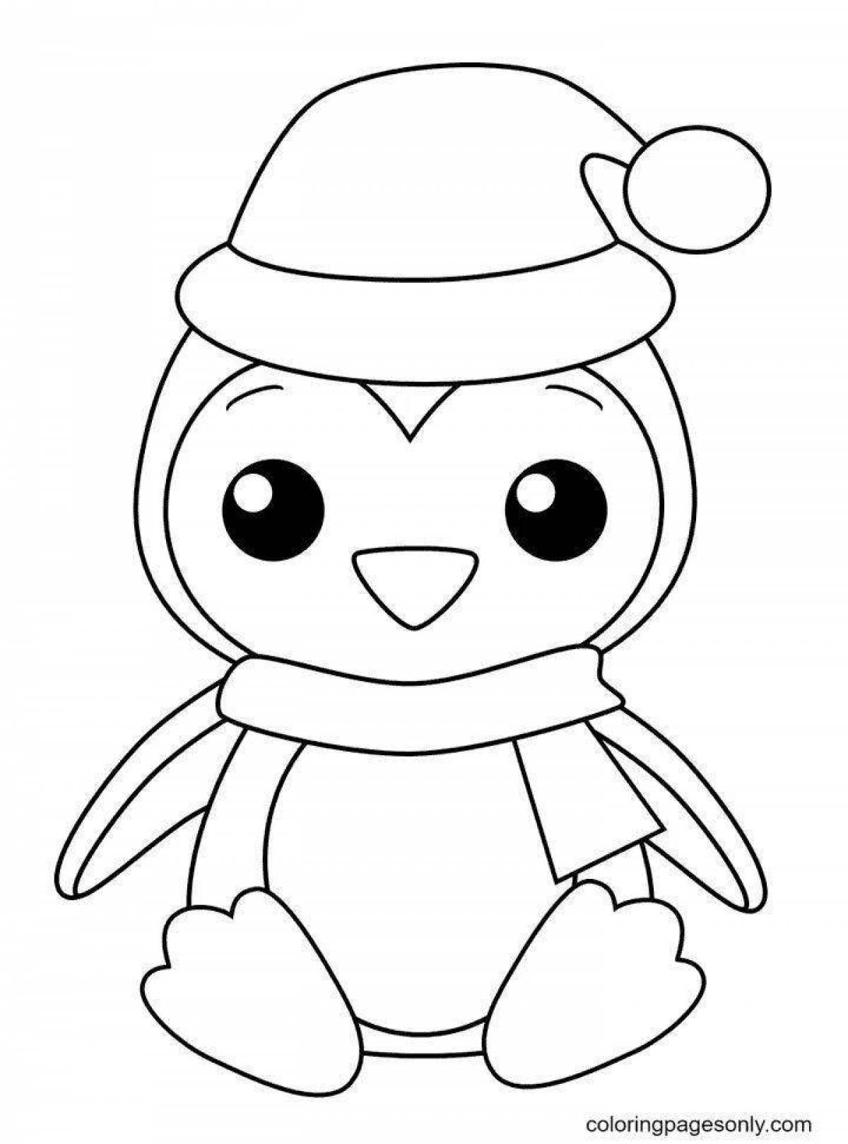 Chubby penguin coloring page