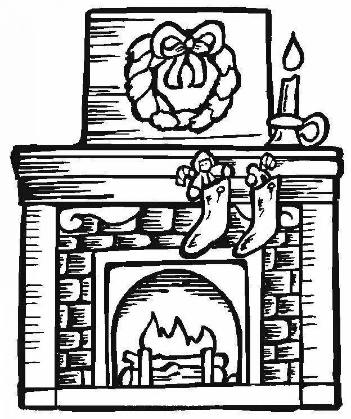 Joyful coloring fireplace