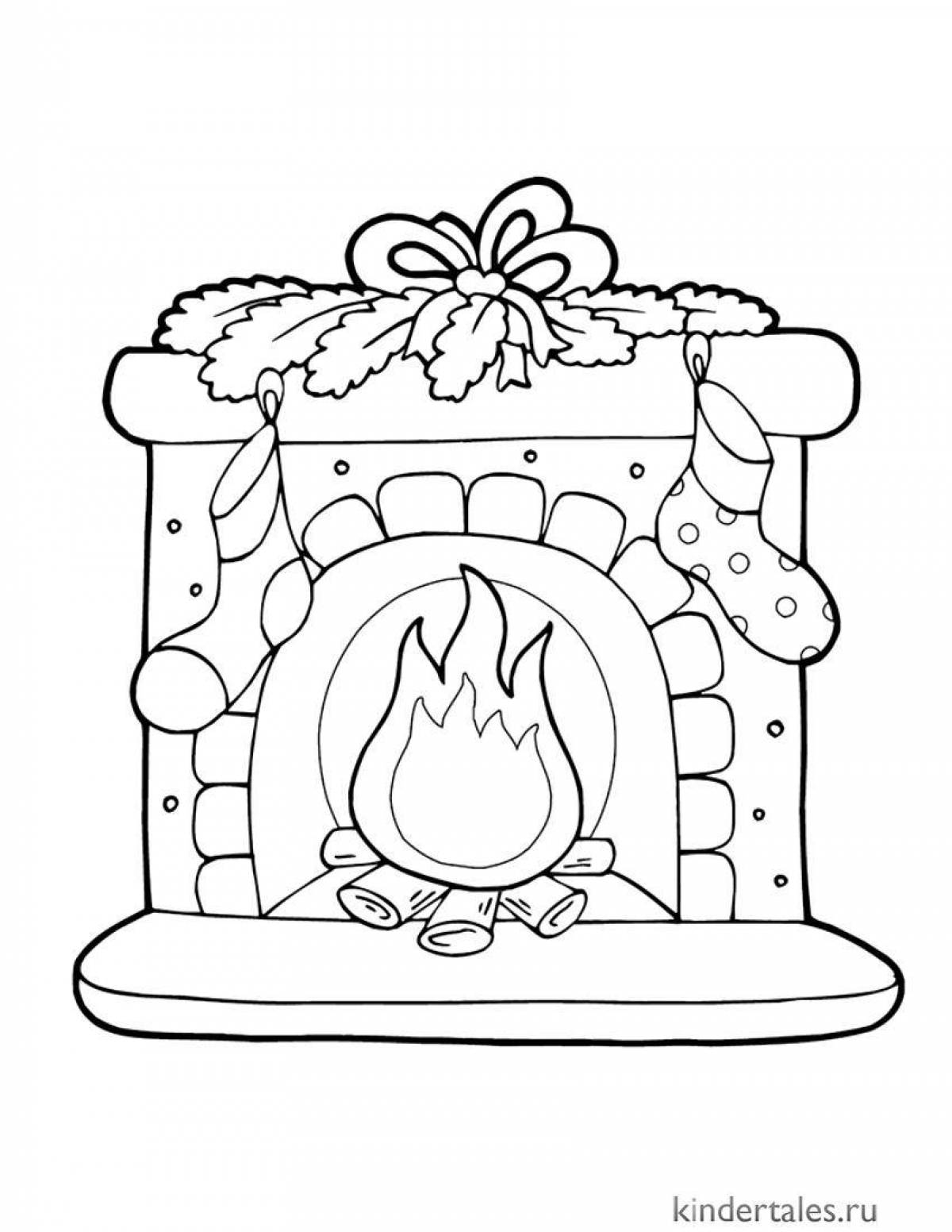 Magic fireplace coloring book