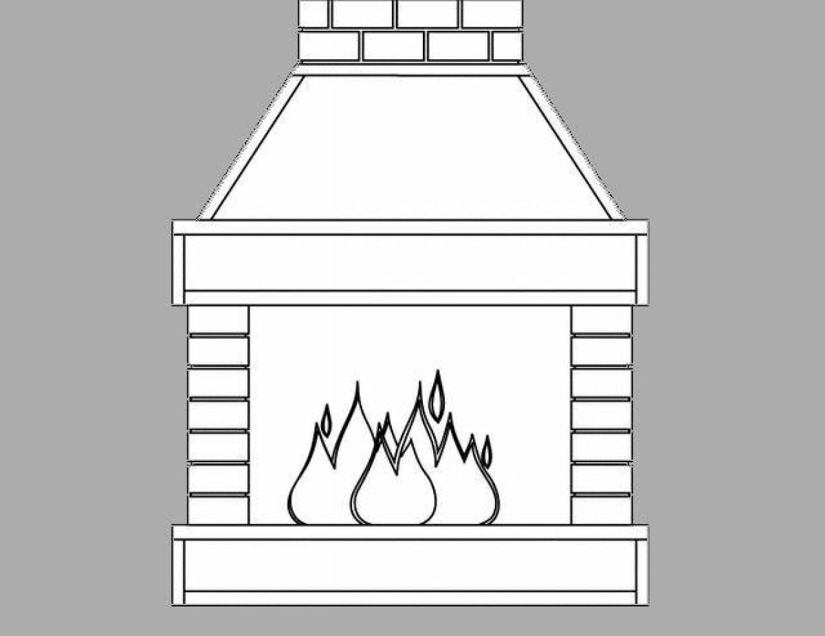 Great fireplace coloring book