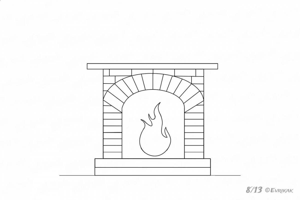 Magnificent fireplace coloring book