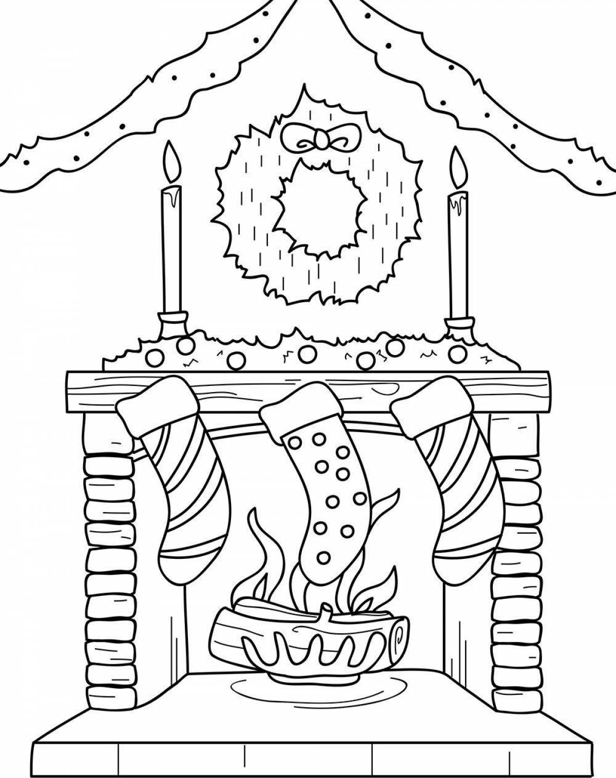 Elegant coloring fireplace