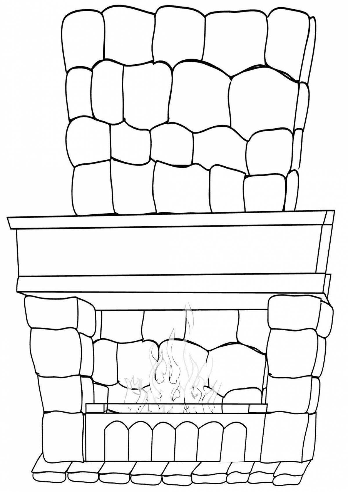 Relaxing fireplace coloring book