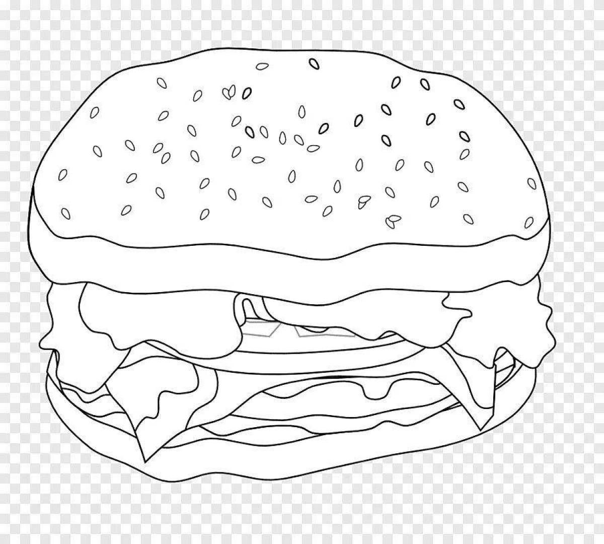 Spicy hamburger coloring page