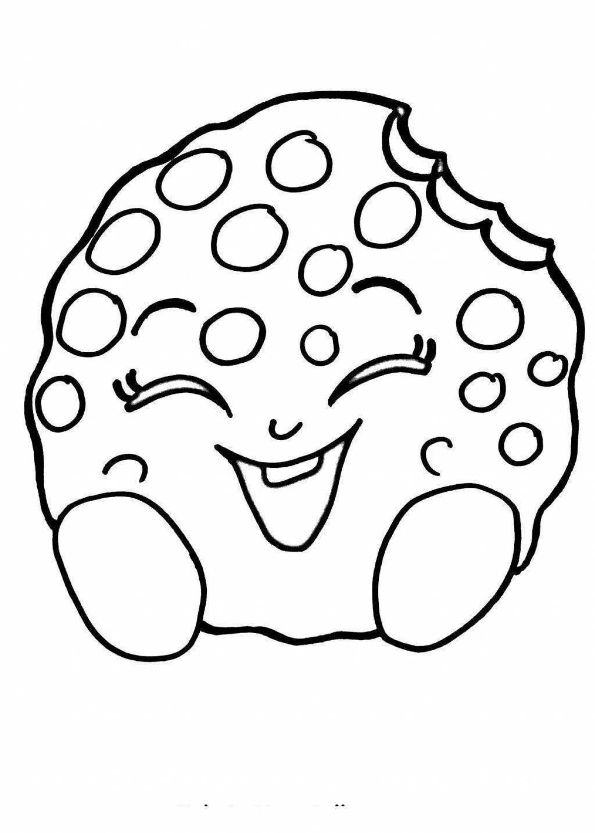 Colorful cookie coloring page