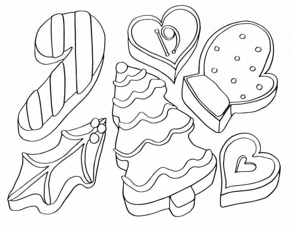 Happy cookie coloring page