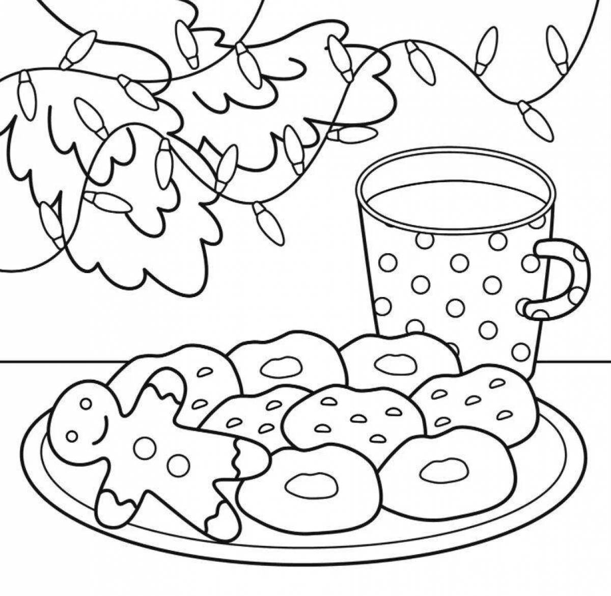 Coloring page appetizing cookies