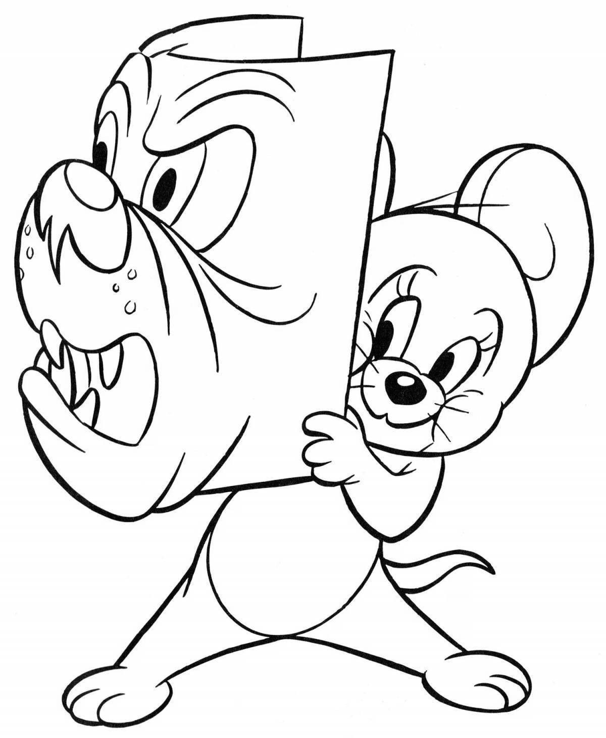 Animated jerry coloring page