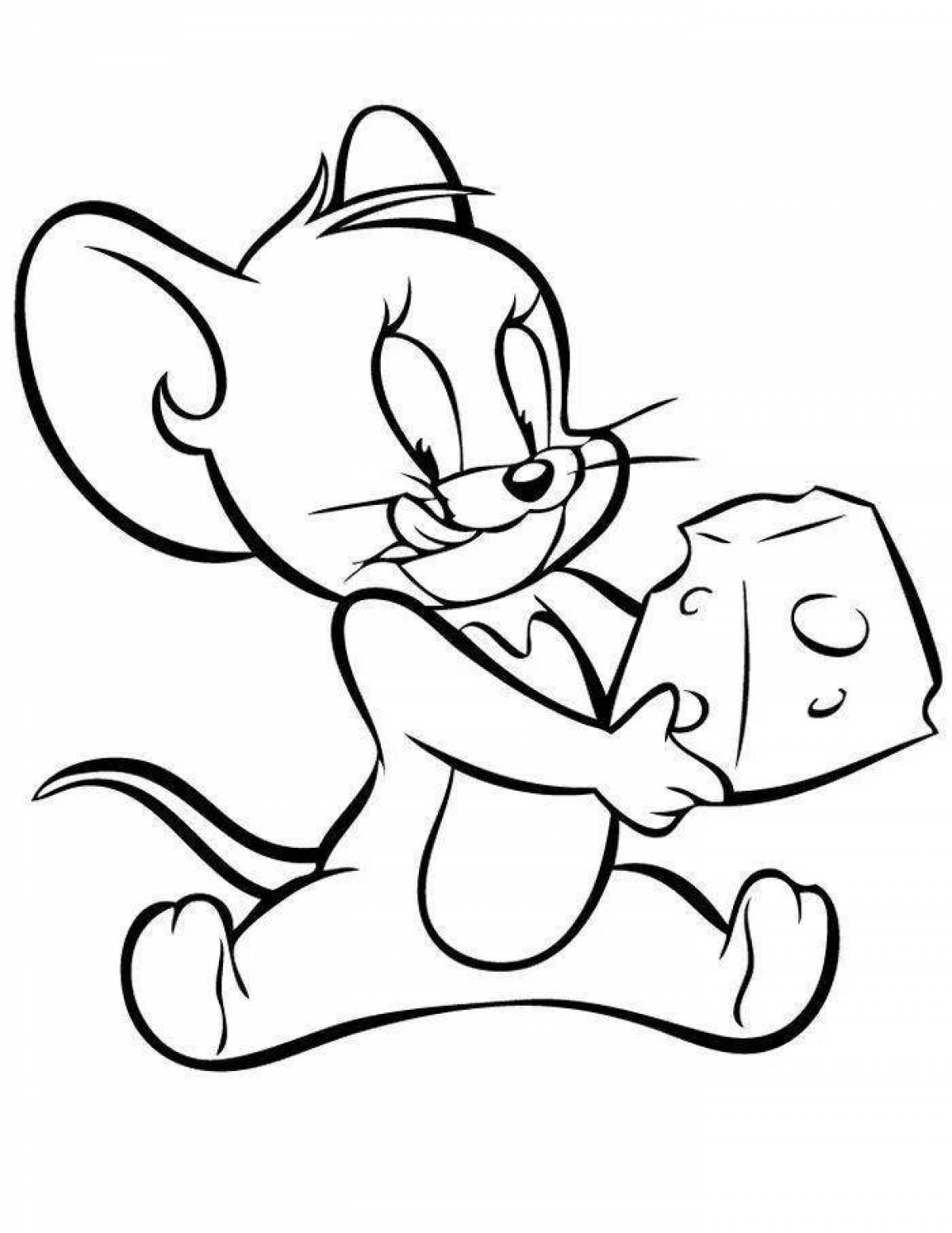 Grinning jerry coloring page