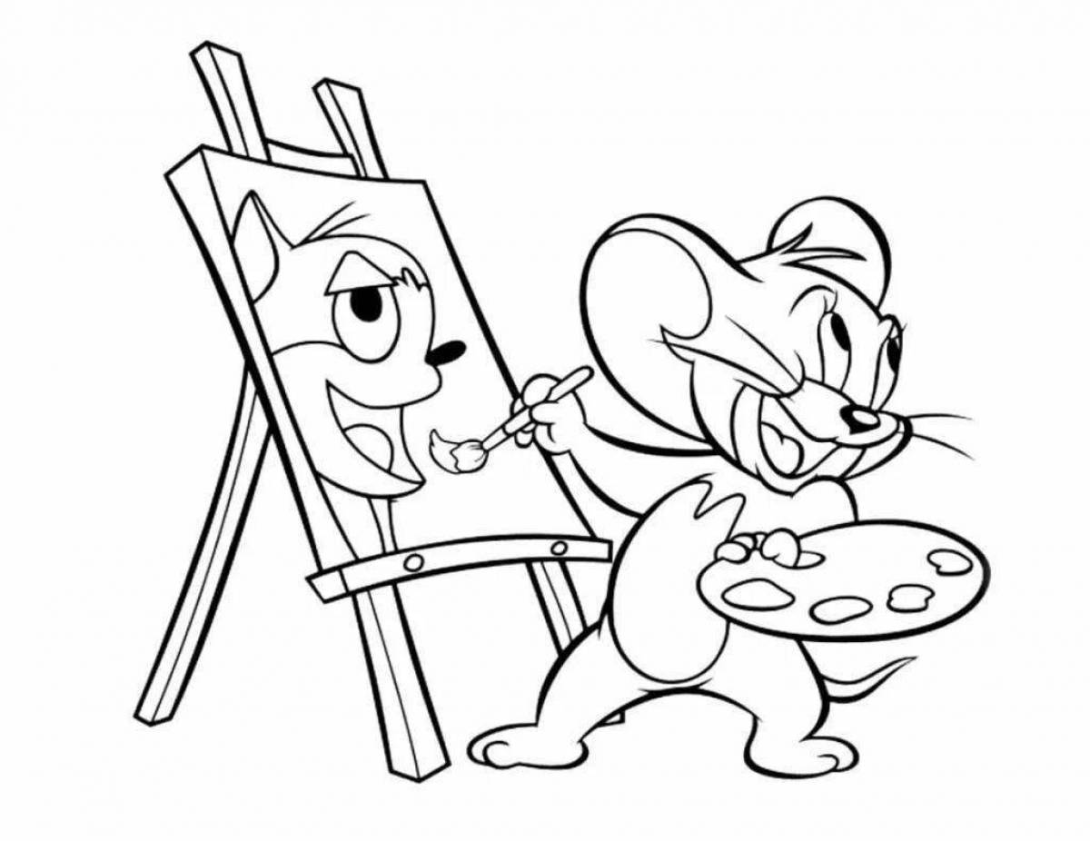 Coloring page energetic jerry