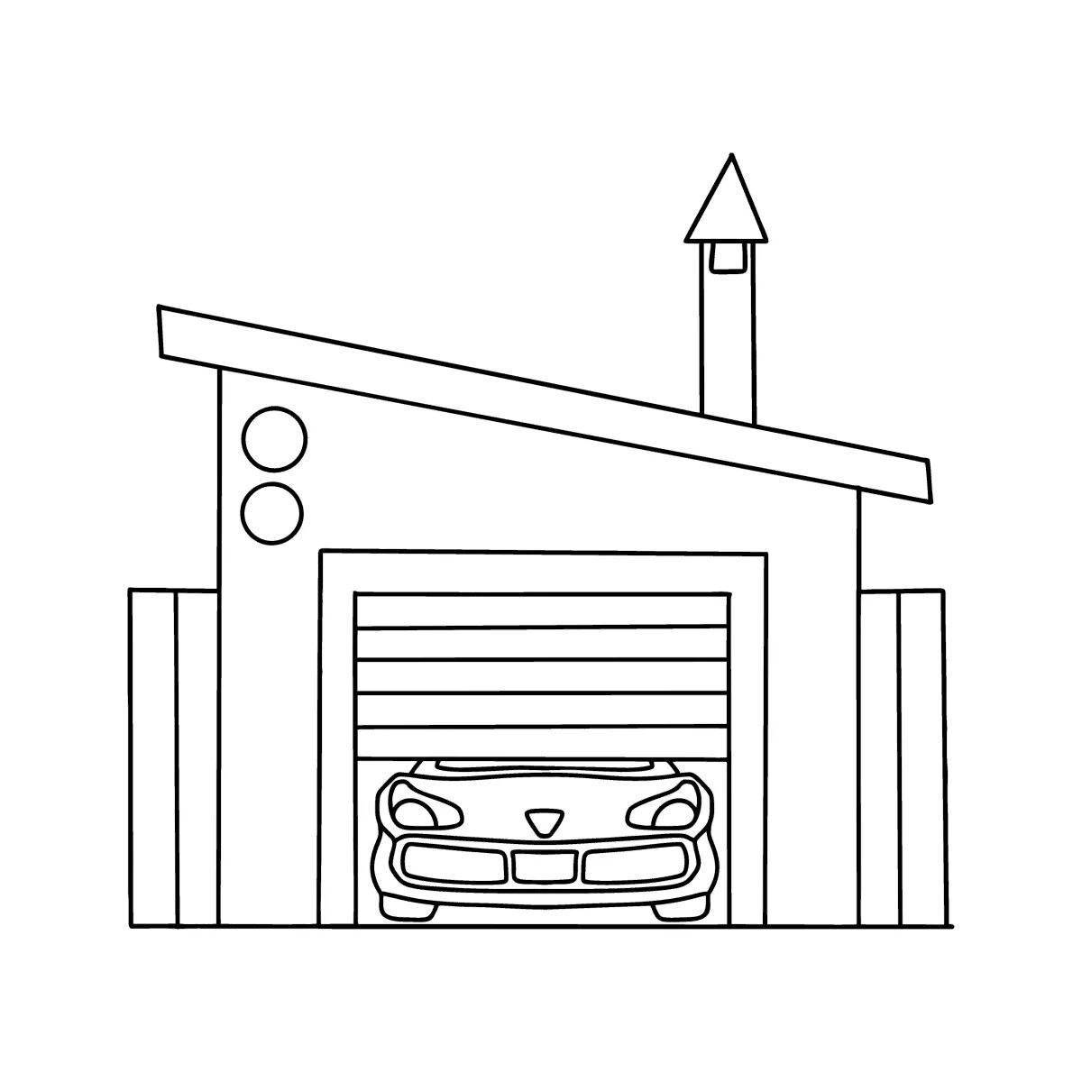 Vibrant garage coloring page