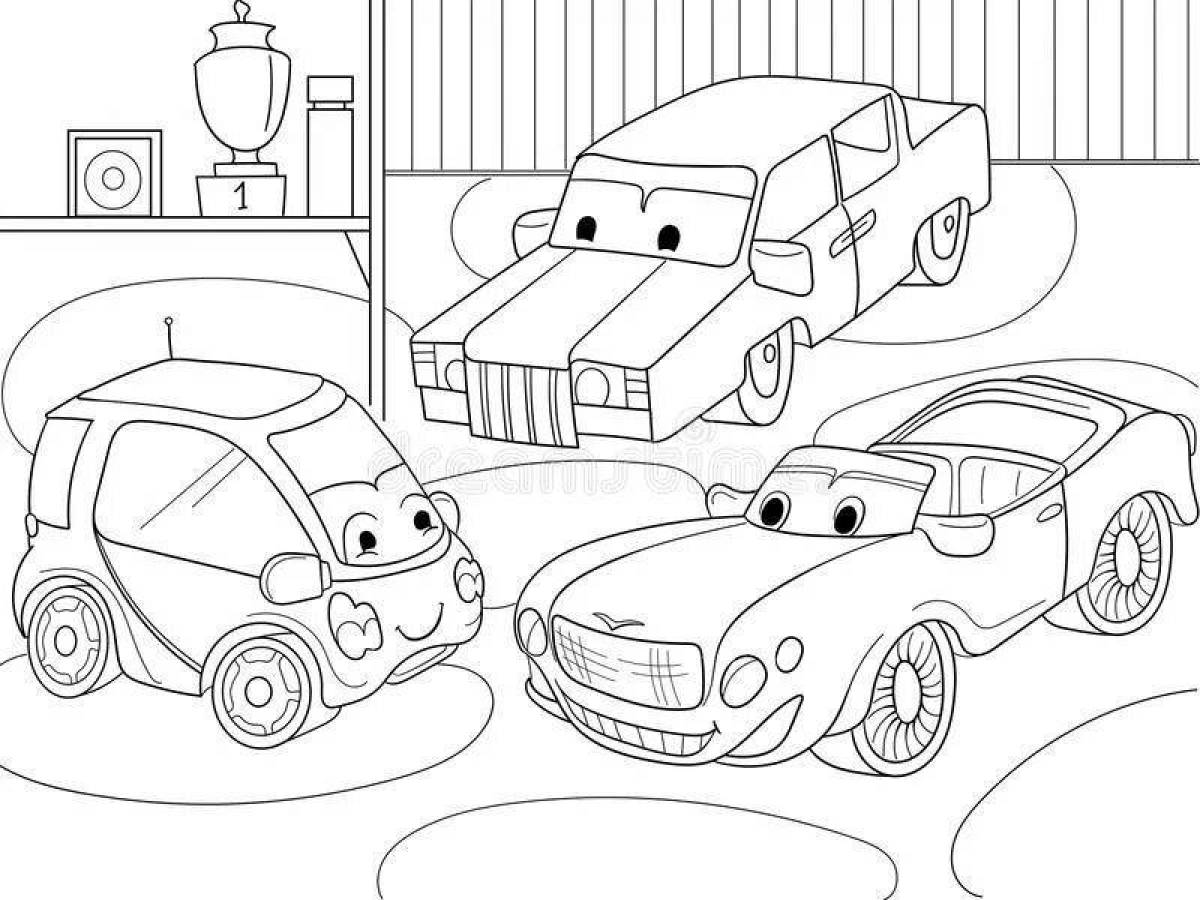 Cute garage coloring page