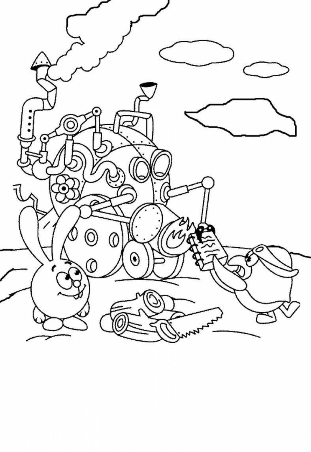 Iron nanny coloring page animated