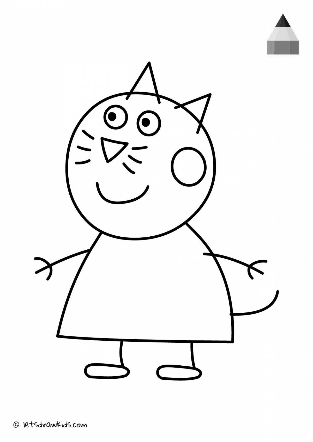 Раскраска яркая карамельная кошка