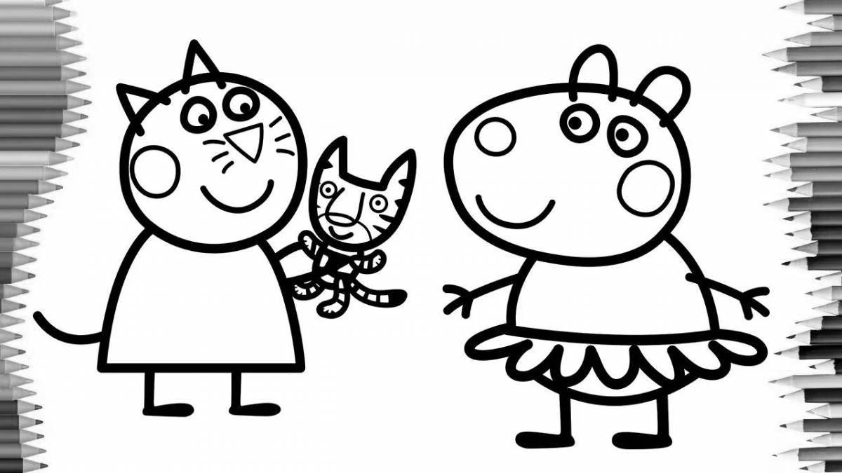 Fancy candy cat coloring page