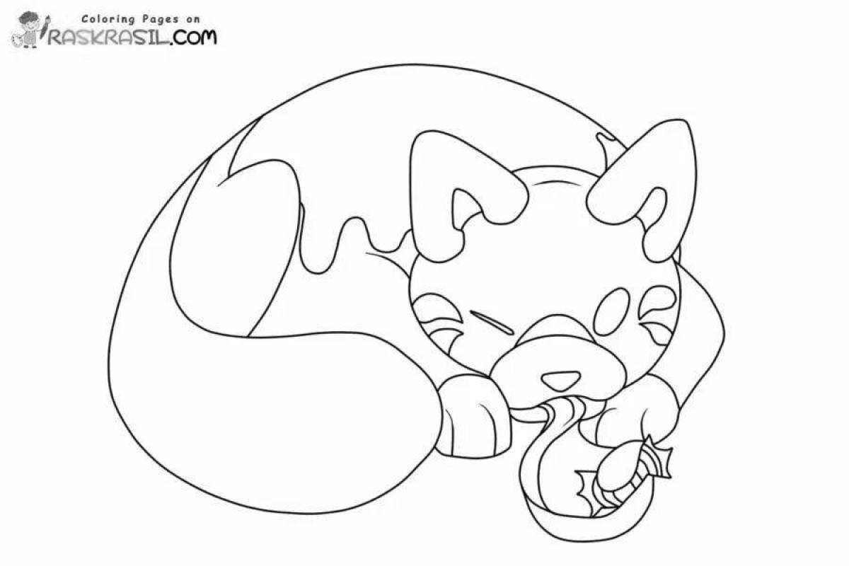 Живая страница раскраски candy cat
