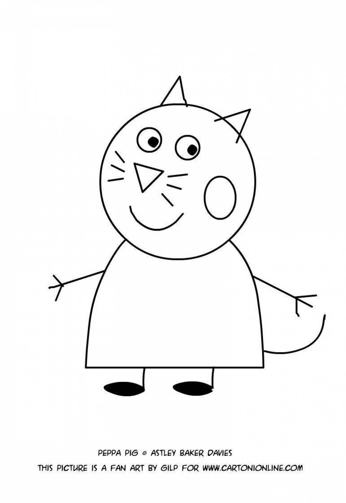 Adorable caramel cat coloring page