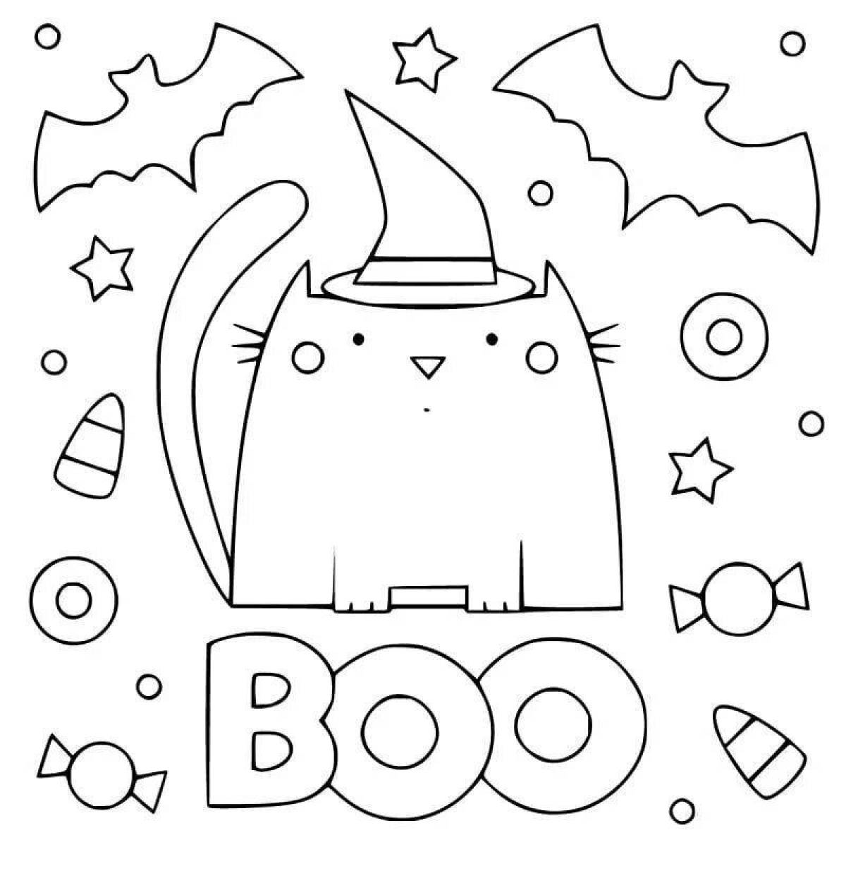 Candy cat's strange coloring page