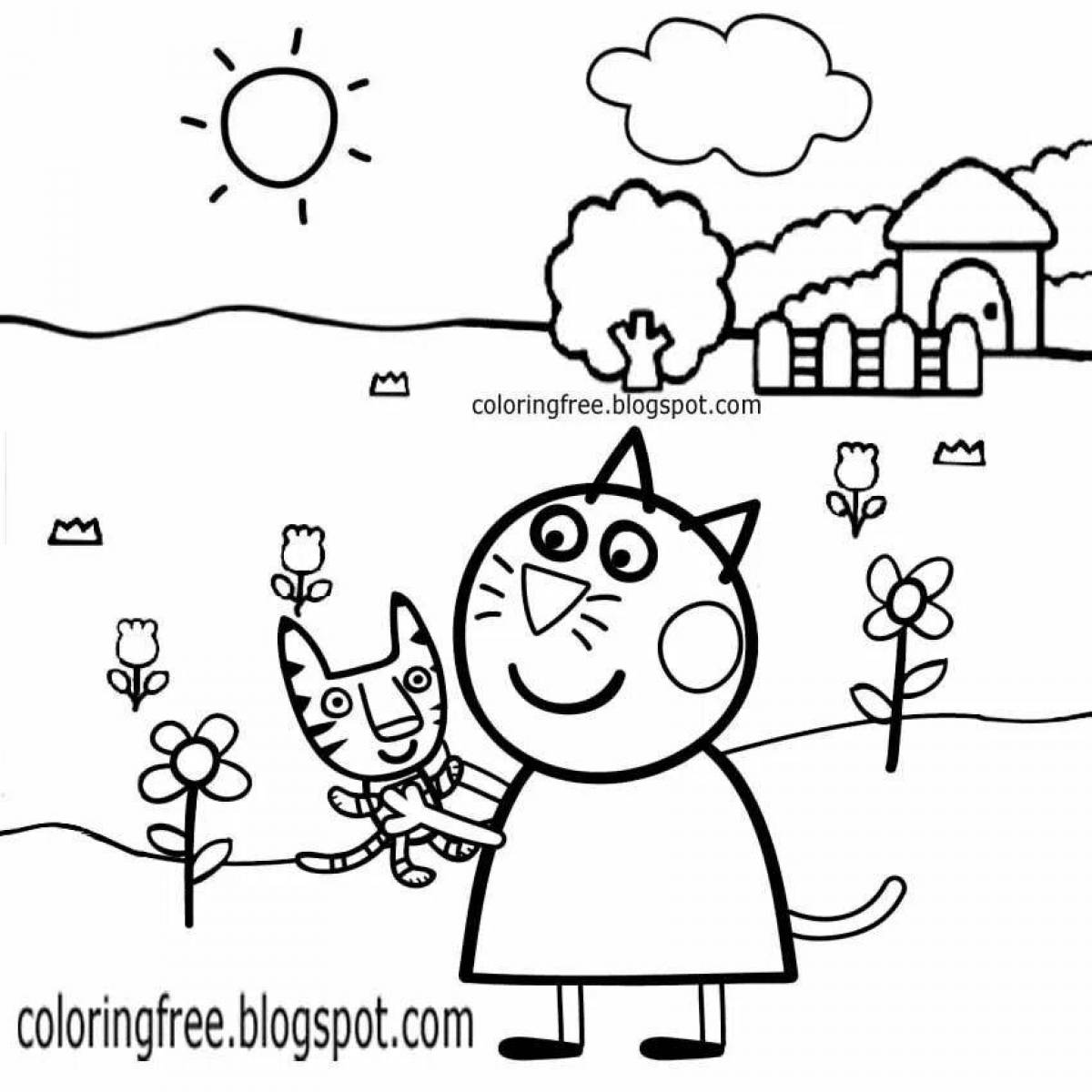 Zani candy cat coloring page