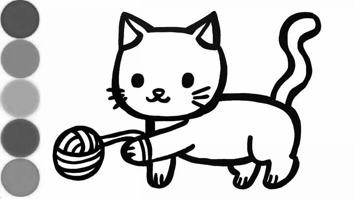 Coloring page happy candy cat