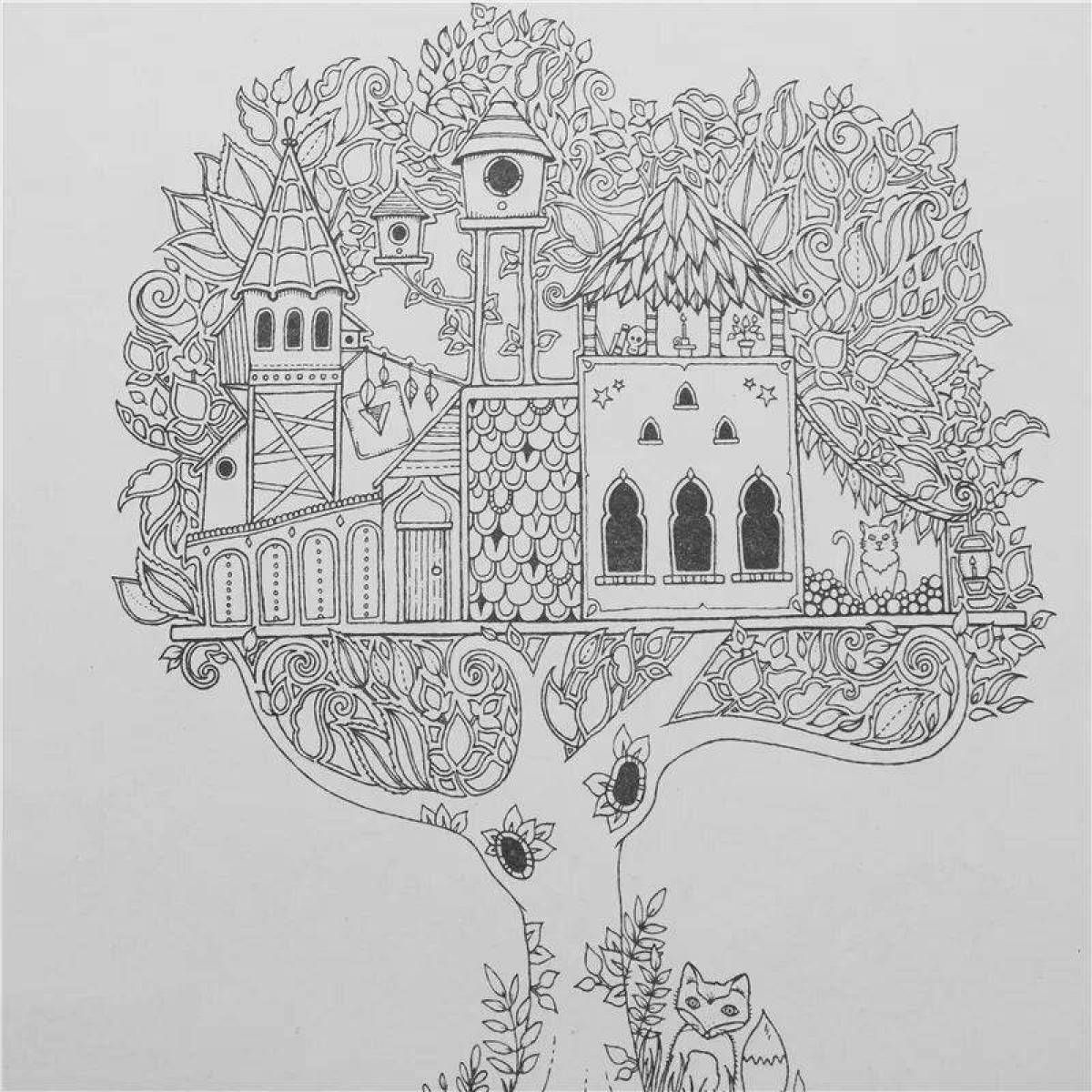 Mystic forest coloring page