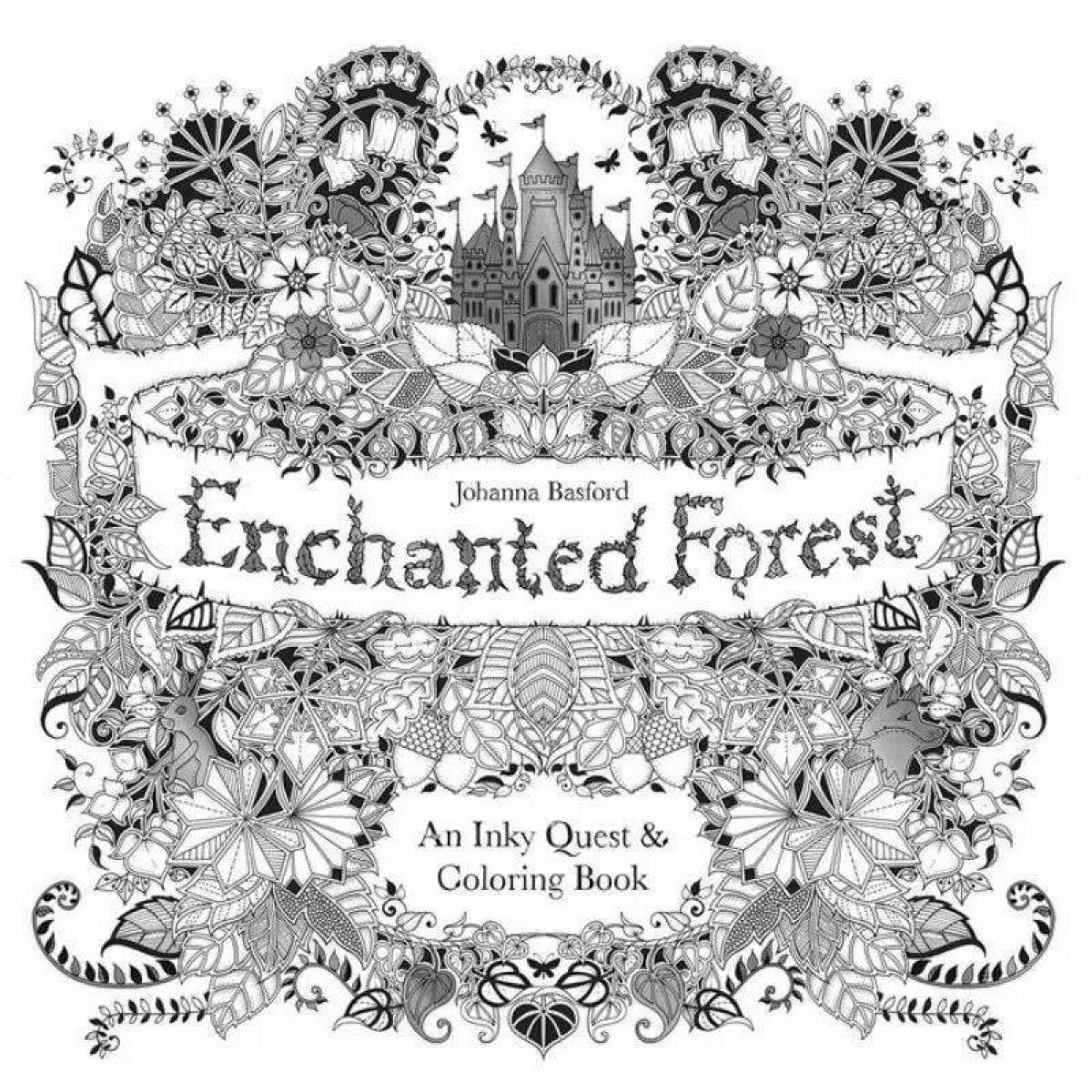 Glitter forest coloring page