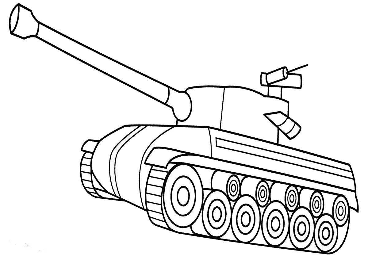 Фото Величественный танк тигр раскраски